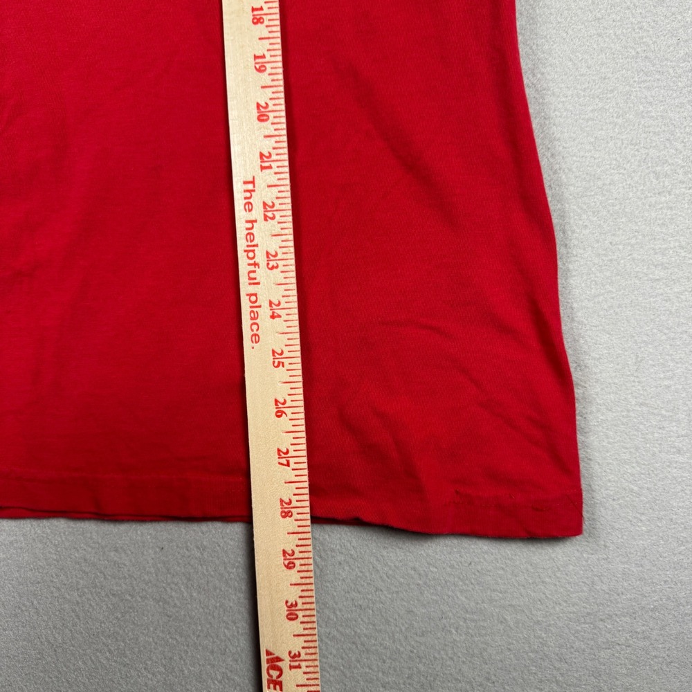 Polo Ralph Lauren Vintage Ringer T-Shirt Red Navy Blue Spellout 67 Mens Large - Picture 7 of 9